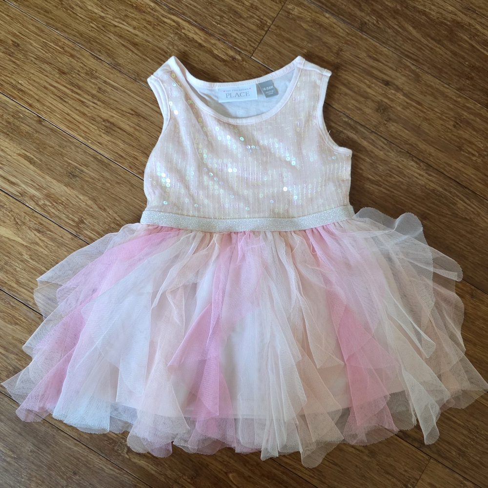The Children's Place Pink Sequin Tulle Dress